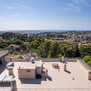 LE CANNET | Top Floor 3-room 90m2 with 280m2 Rooftop Panoramic Terrace | Sea View